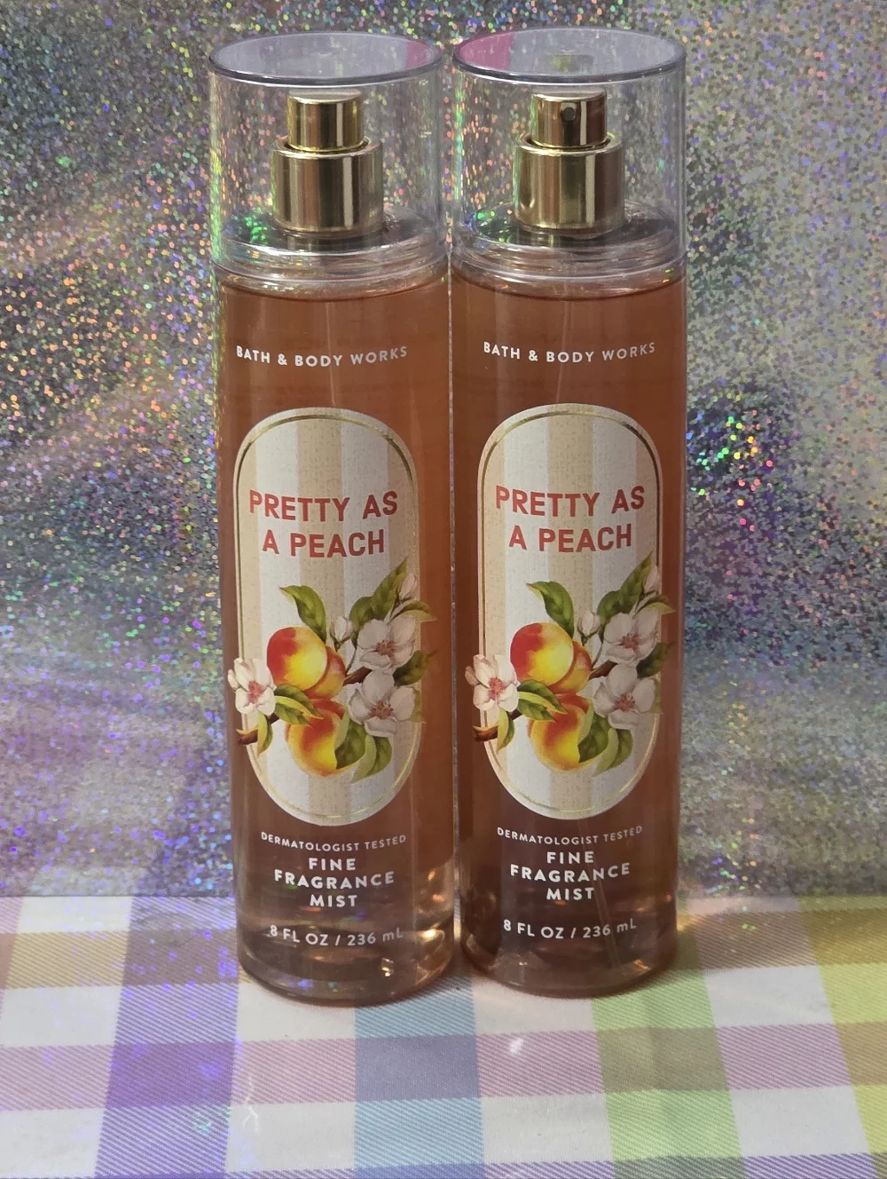 Bath & Body Works Pretty As A Peach Fine Fragrance Mist Set of 2 NEW Rare